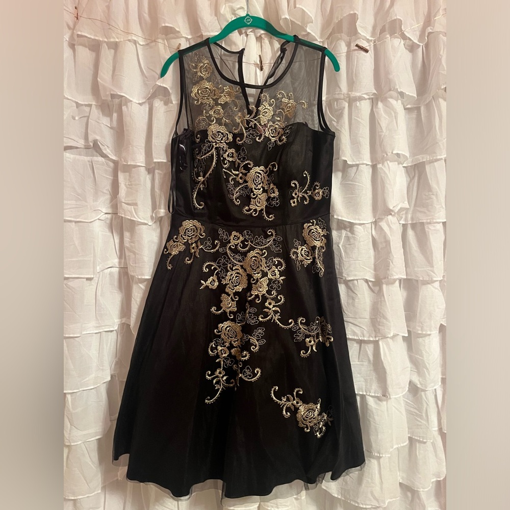 Black and gold formal dress